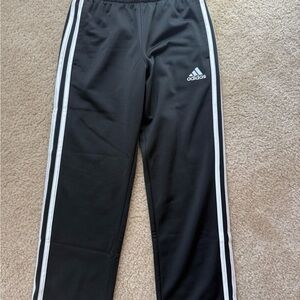 Adidas Kids Black Joggers with White Stripes